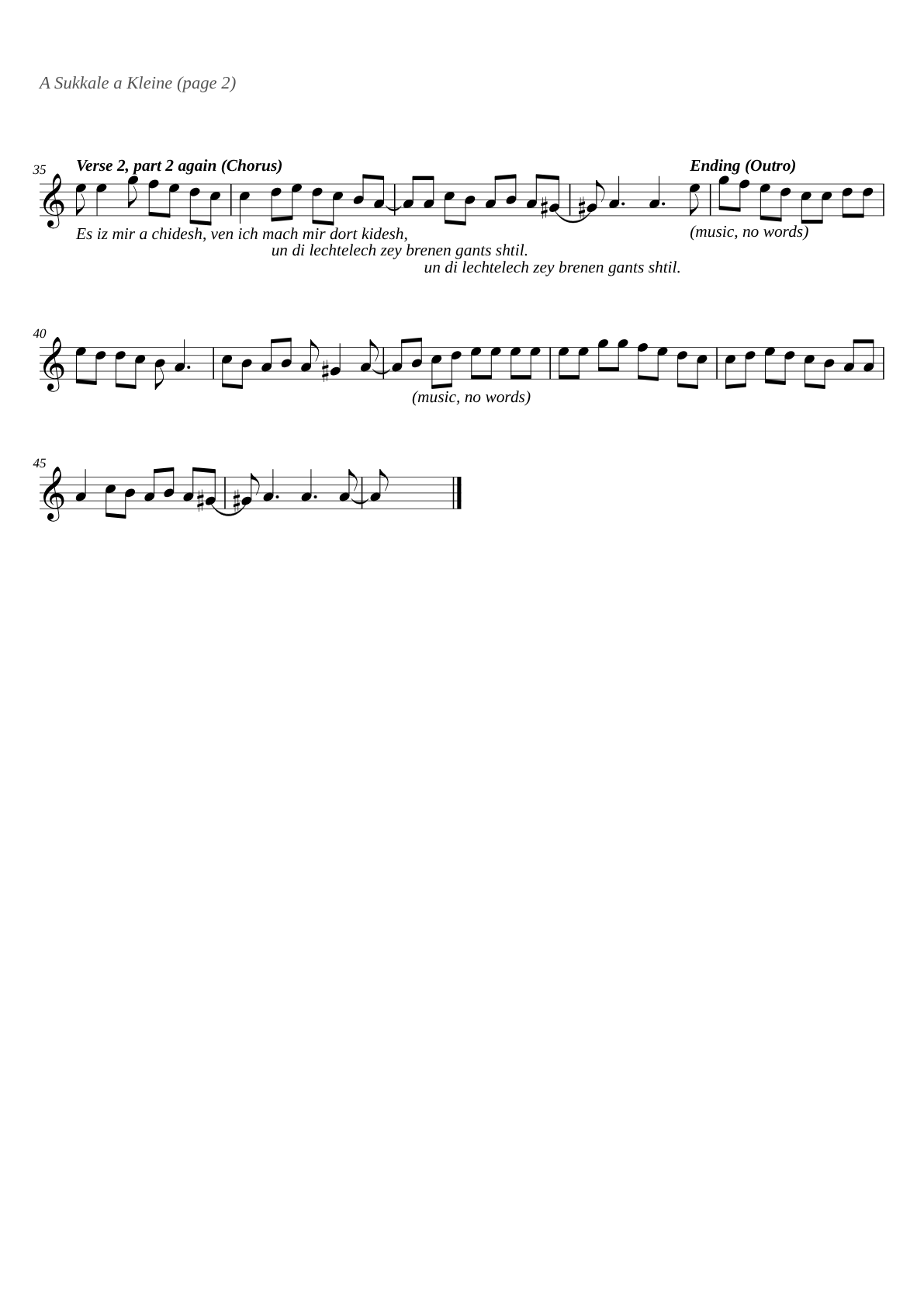 A Sukkale a Kleine sheet music page 2