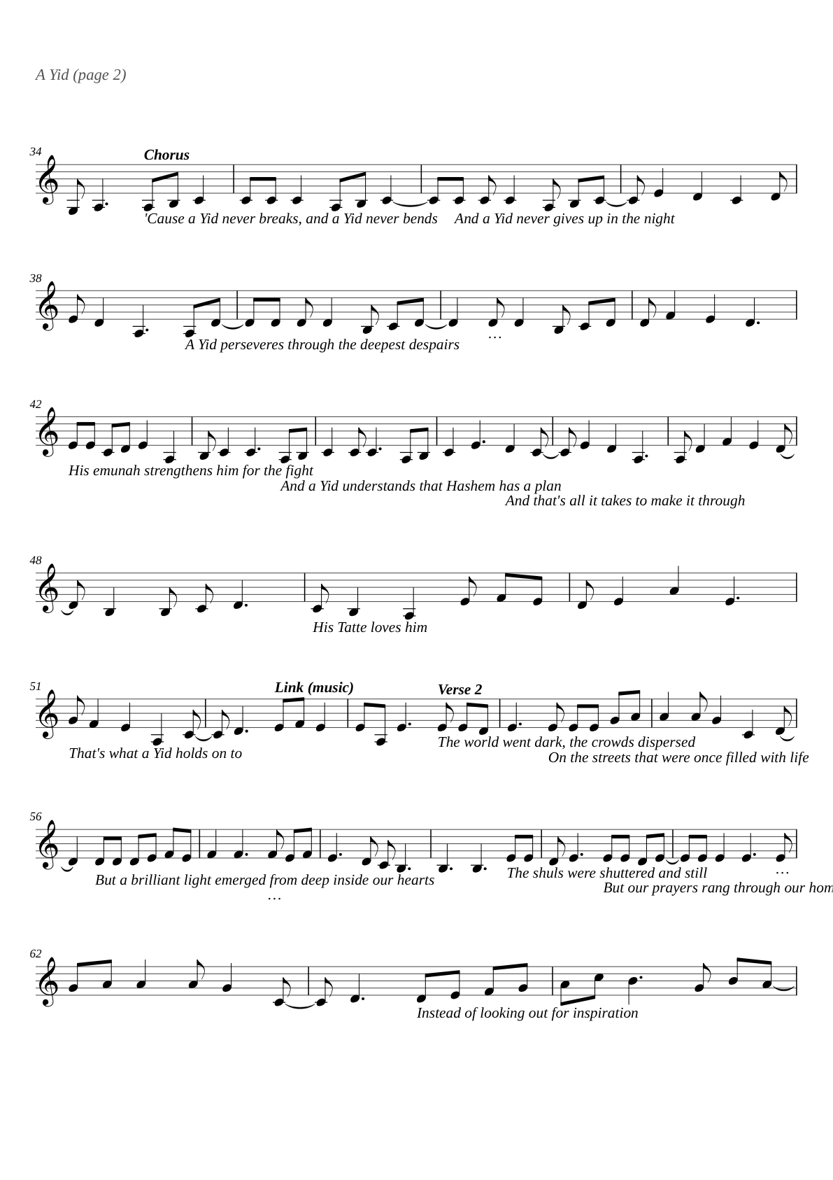 A Yid sheet music page 2