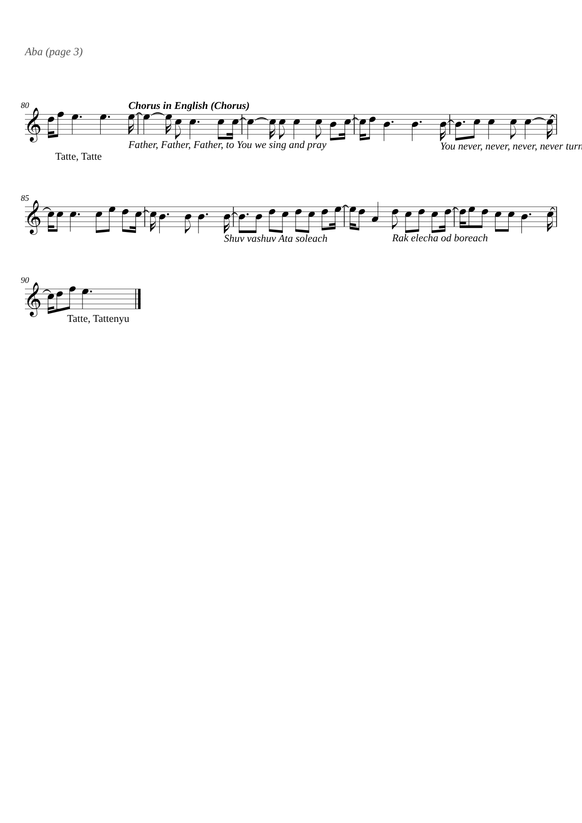 Aba sheet music page 3