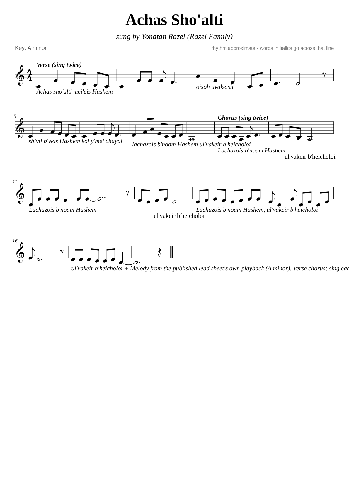 Achas Shoalti sheet music page 1