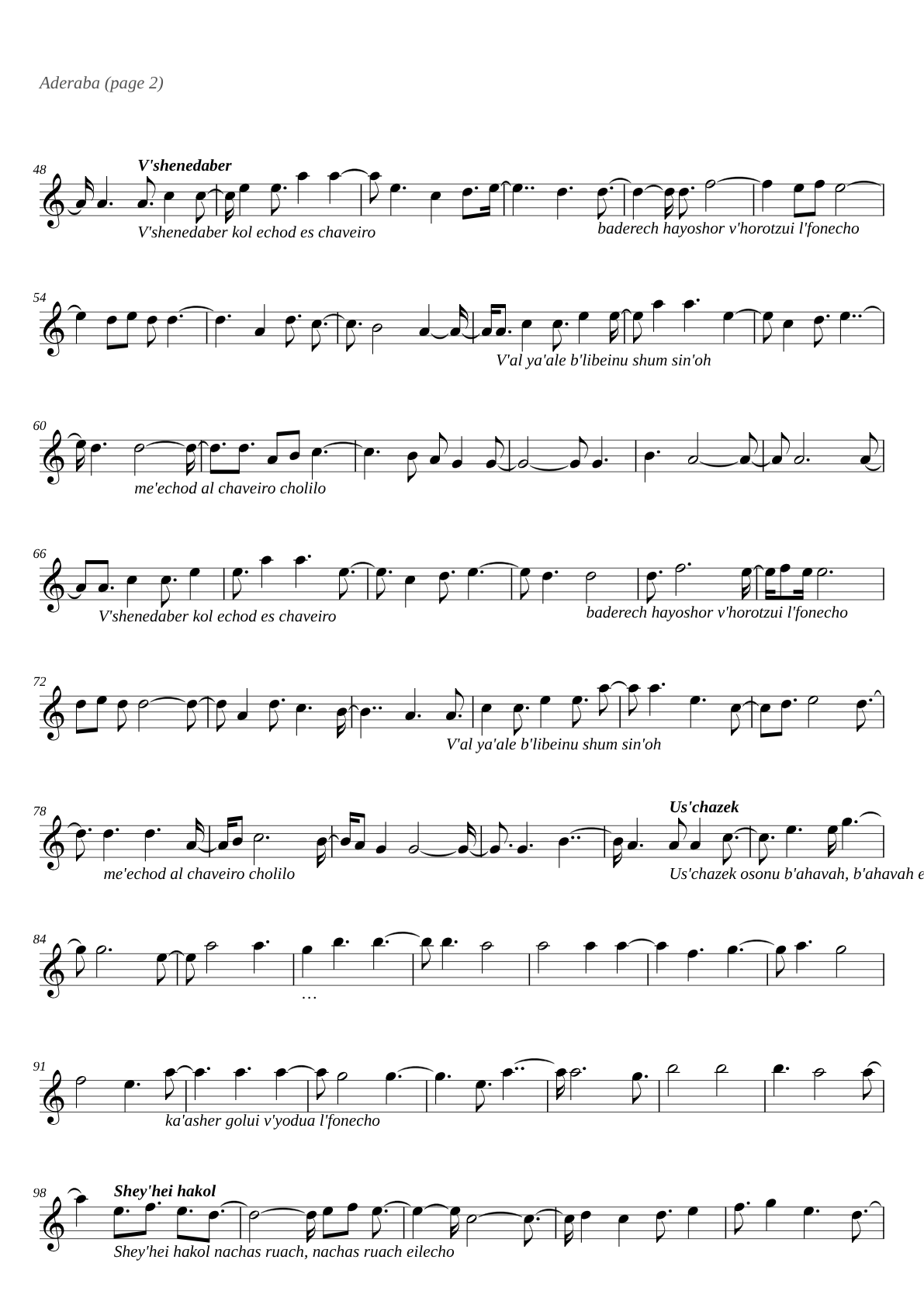 Aderaba sheet music page 2