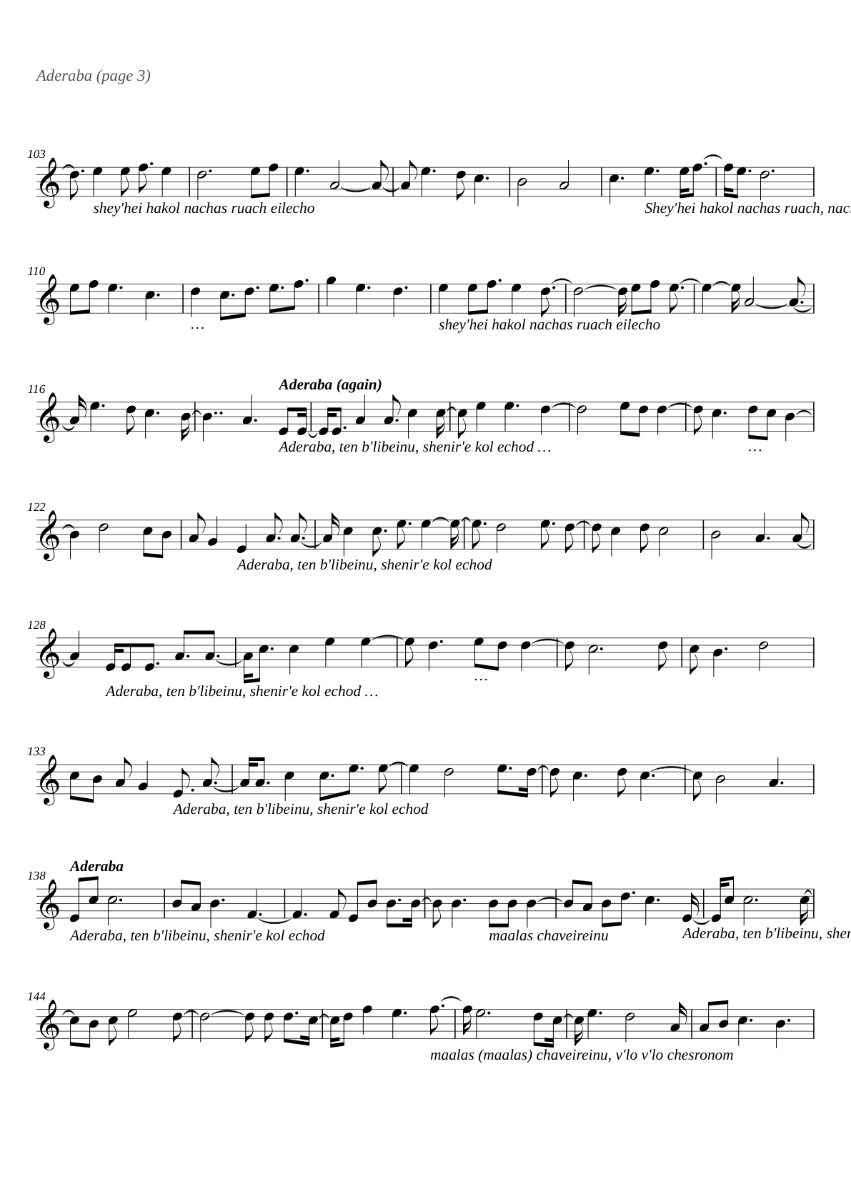Aderaba sheet music page 3
