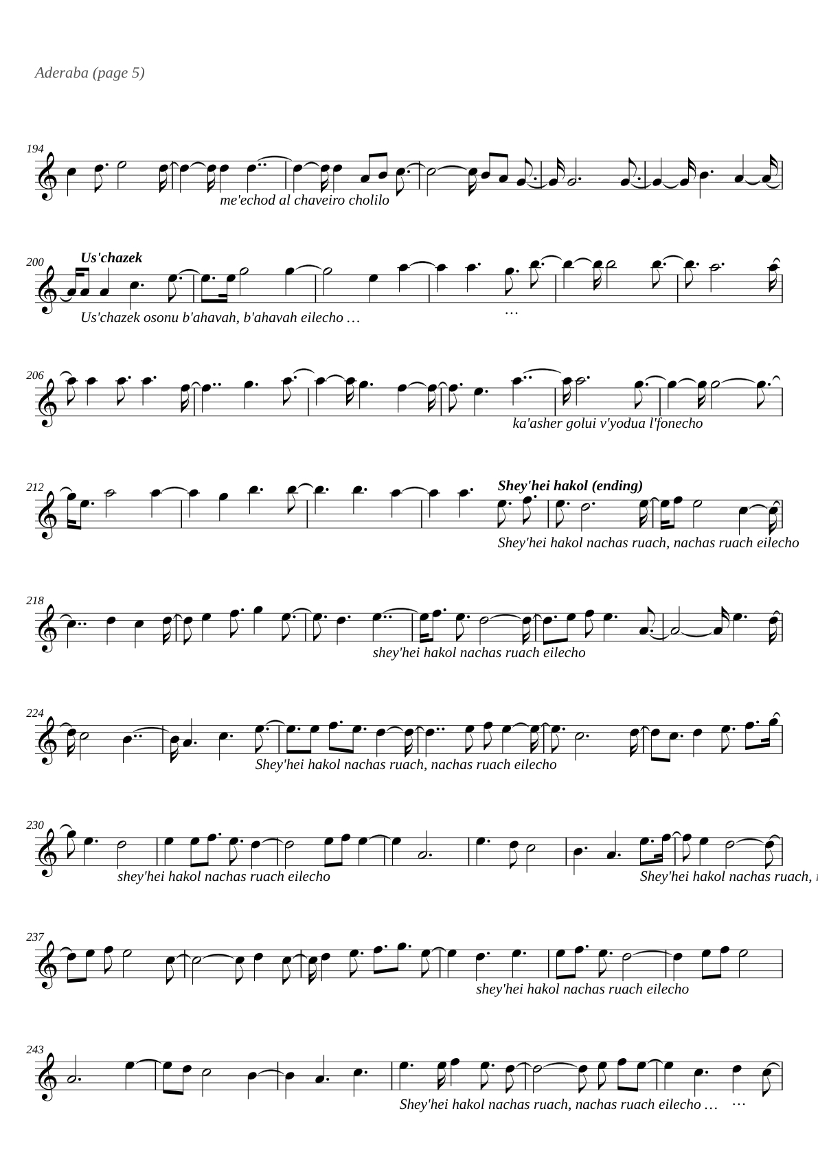 Aderaba sheet music page 5
