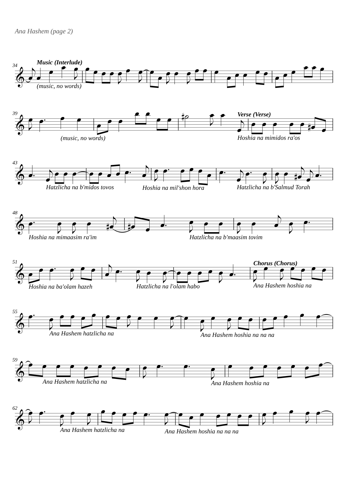 Ana Hashem sheet music page 2