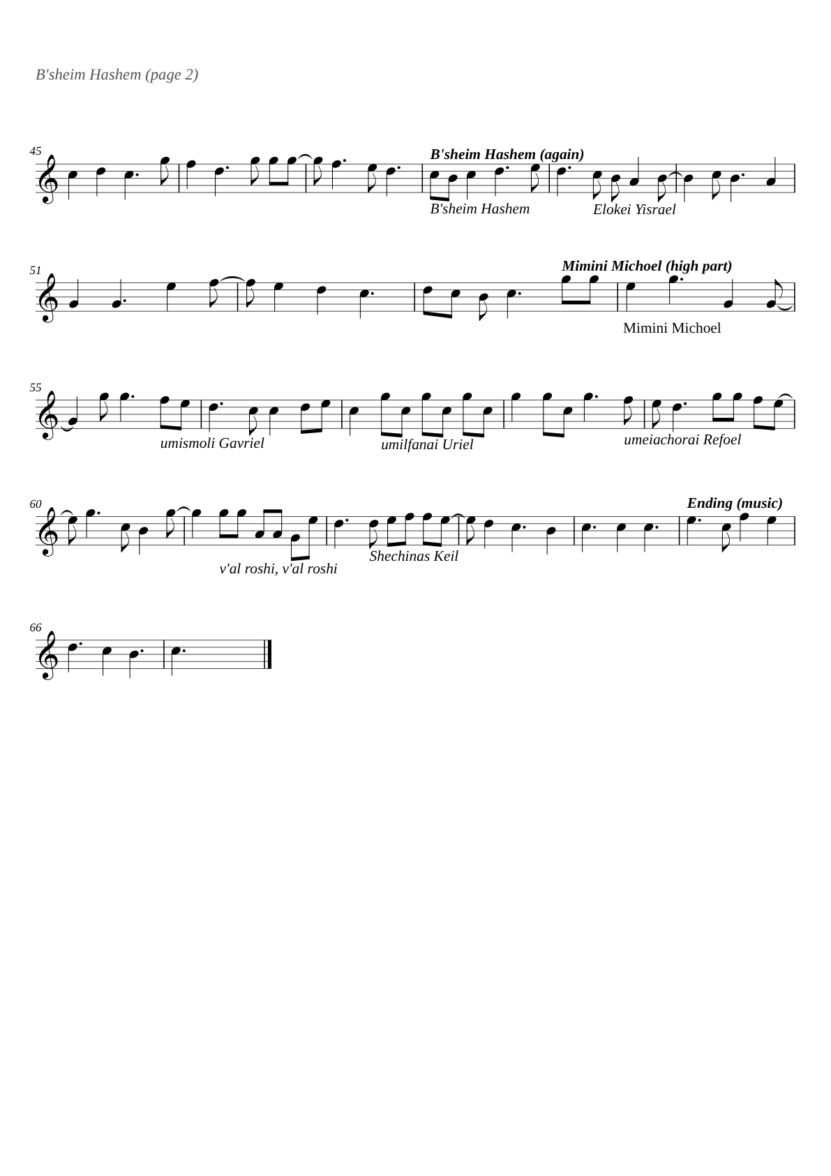 Bsheim Hashem sheet music page 2