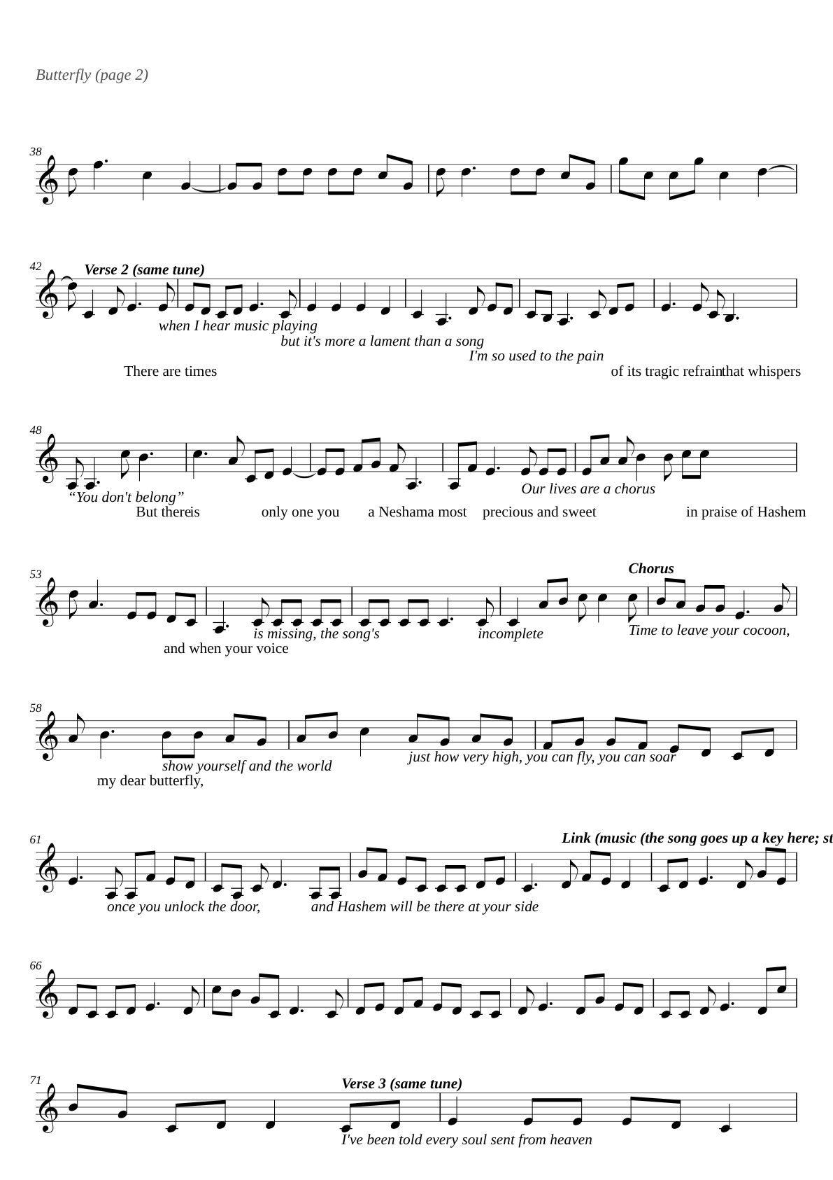 Butterfly sheet music page 2