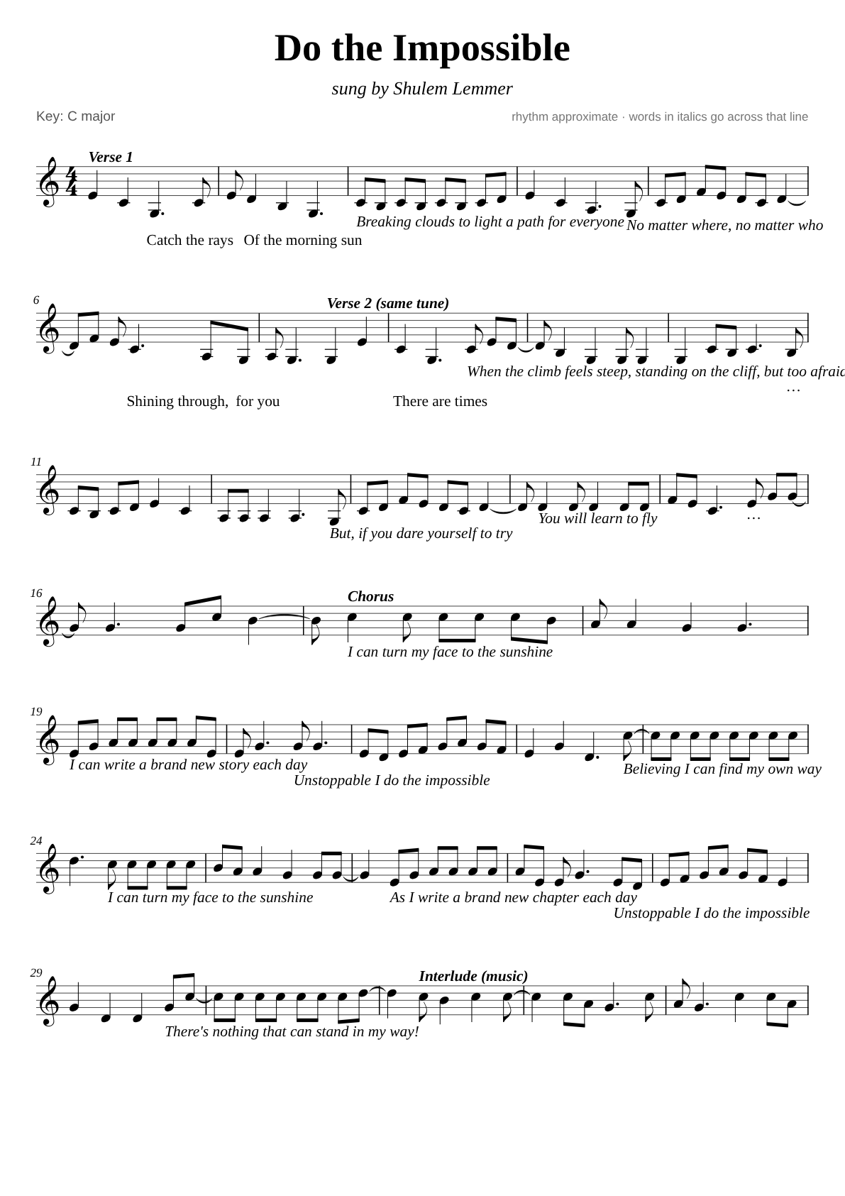 Do the Impossible sheet music page 1