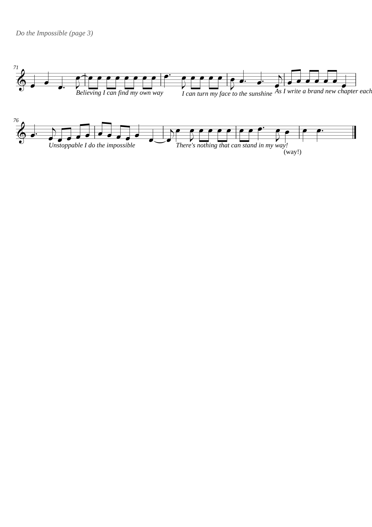 Do the Impossible sheet music page 3