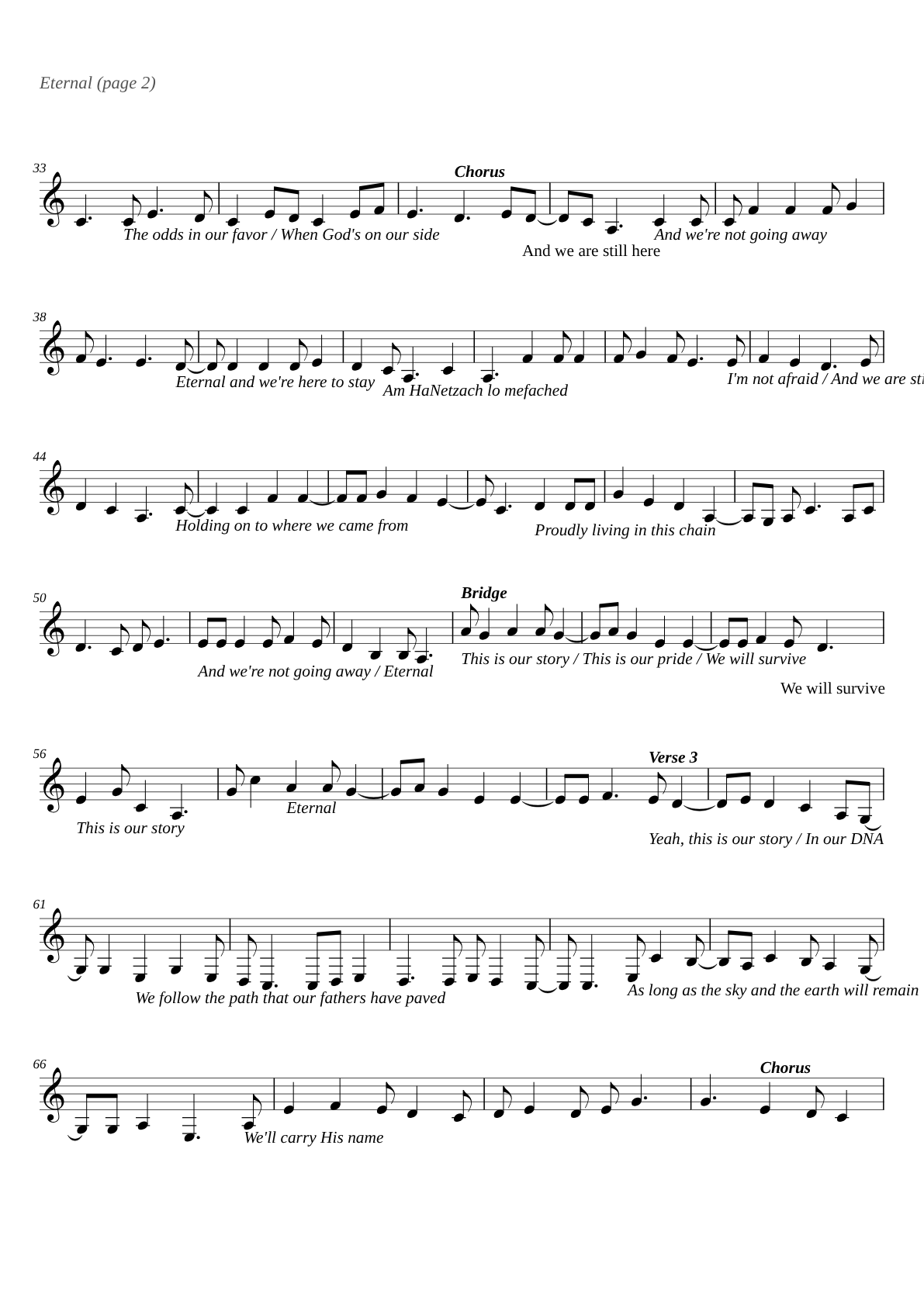 Eternal sheet music page 2