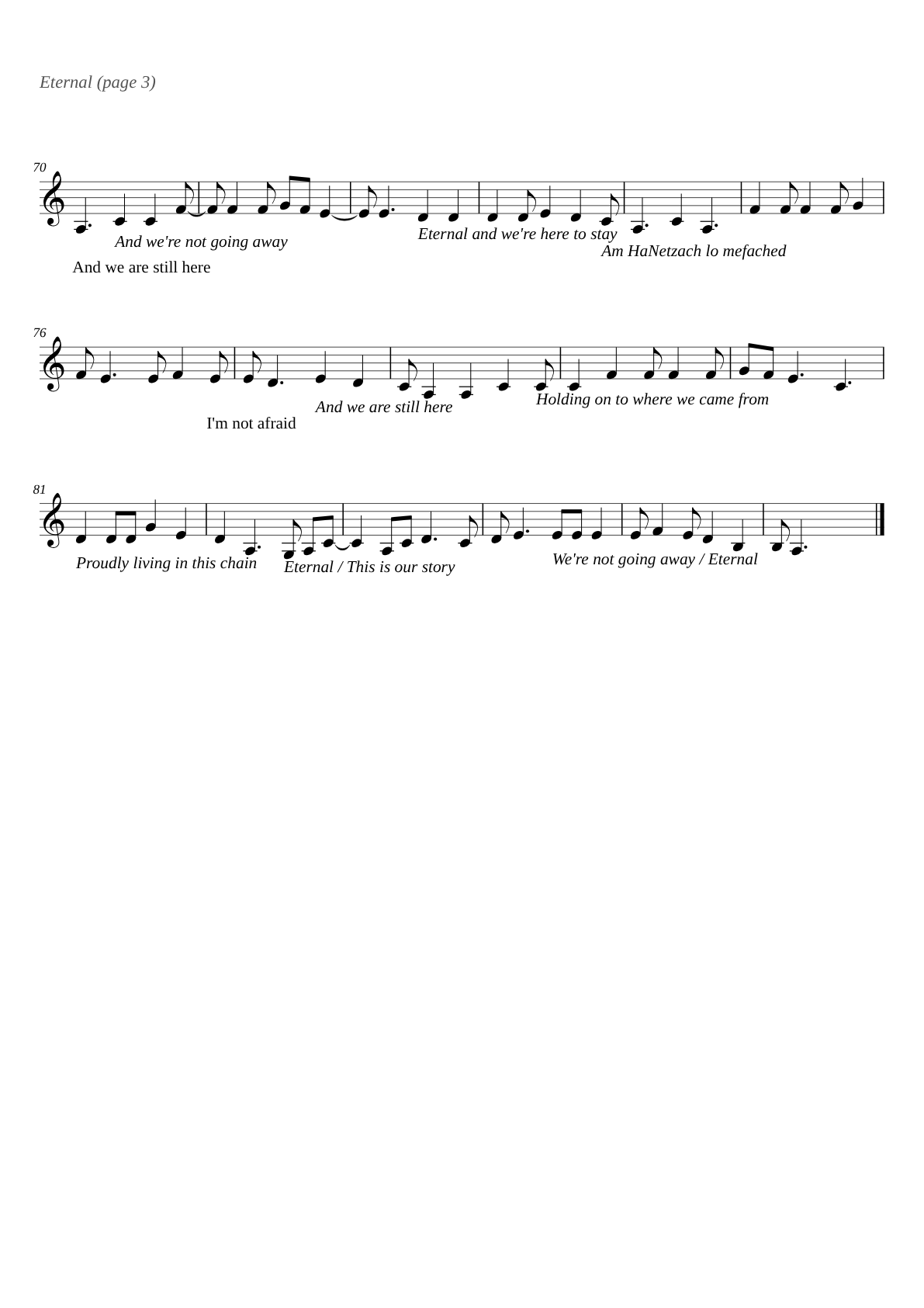 Eternal sheet music page 3