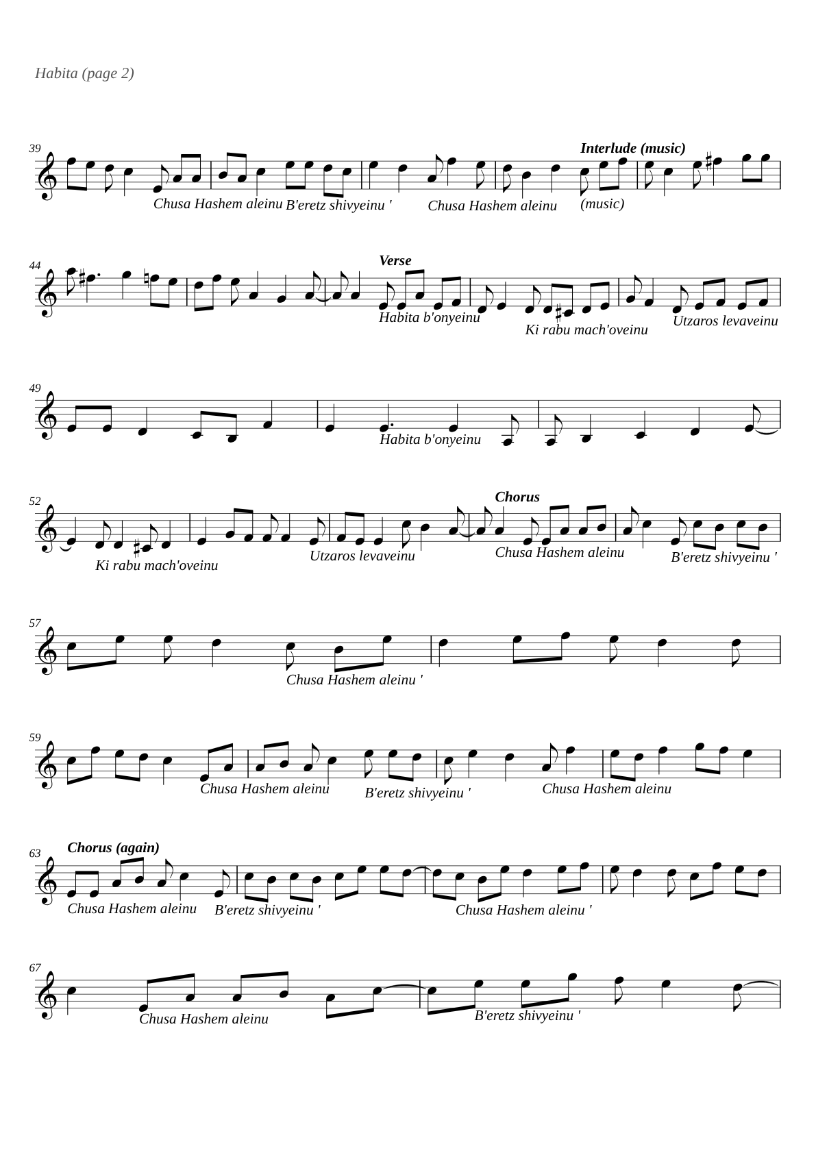 Habita sheet music page 2