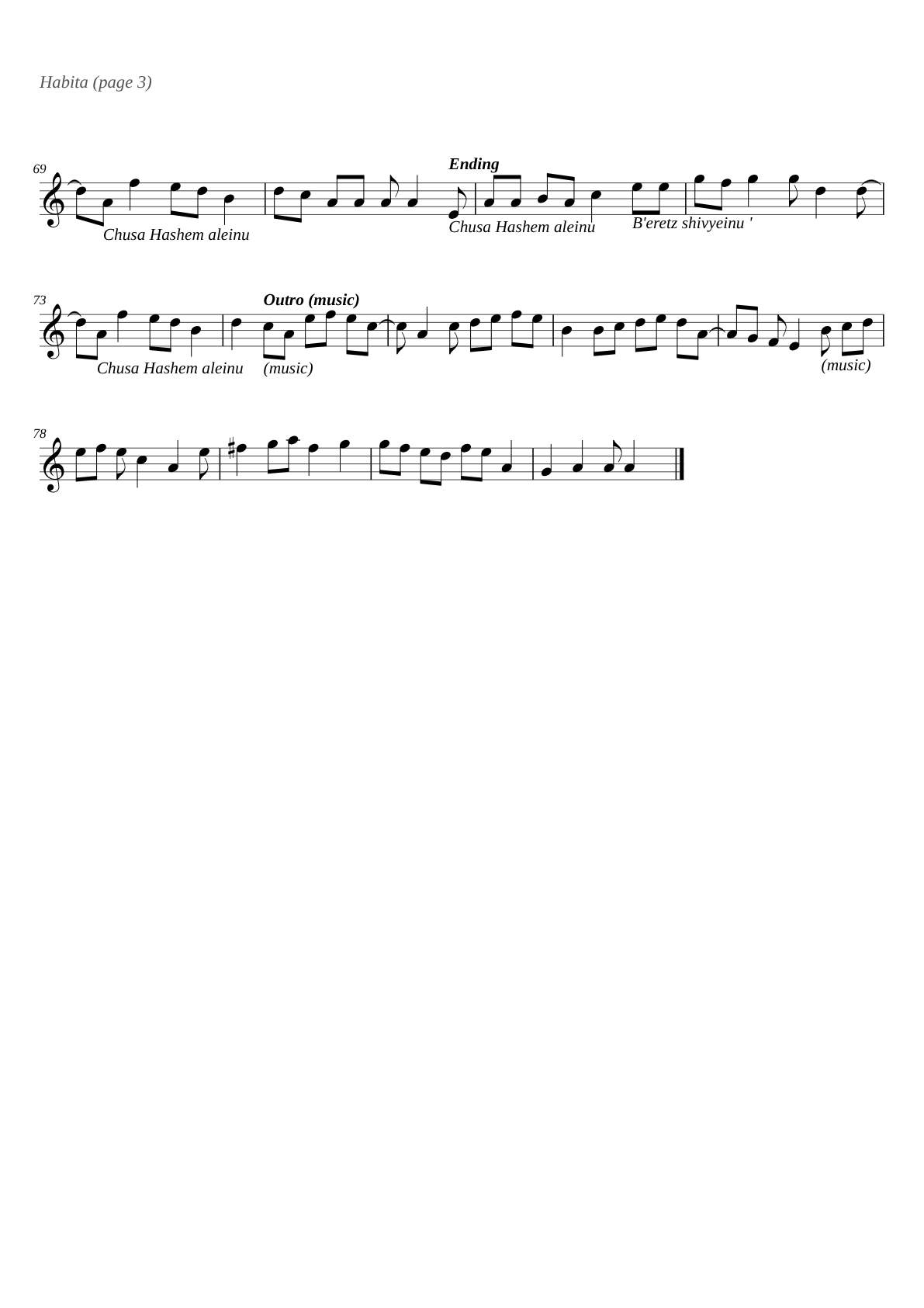 Habita sheet music page 3