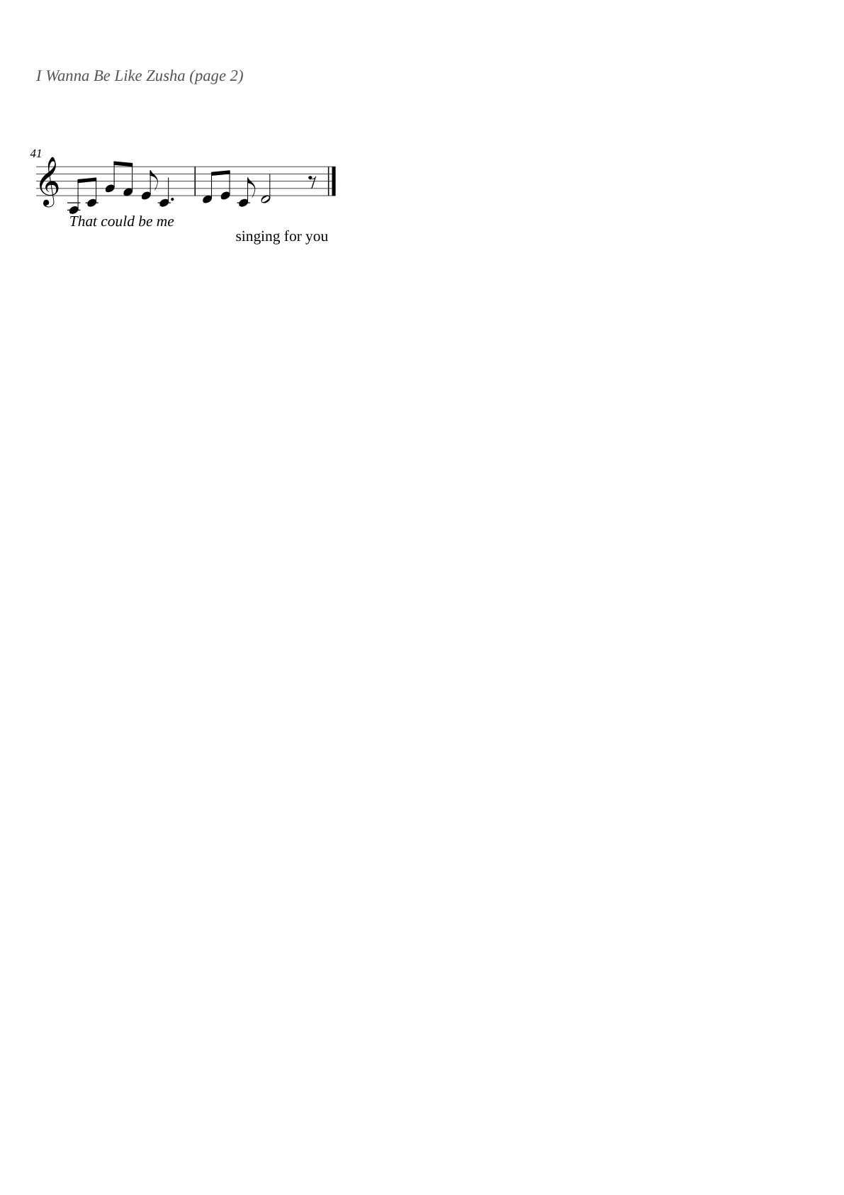 I Wanna Be Like Zusha sheet music page 2