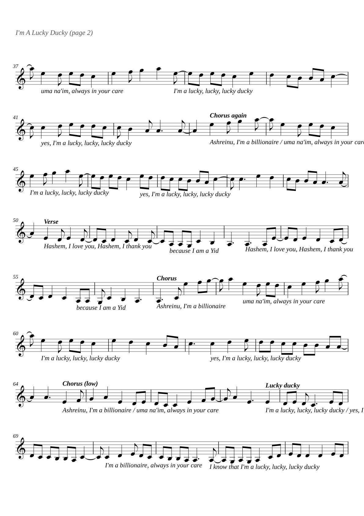 Im A Lucky Ducky sheet music page 2