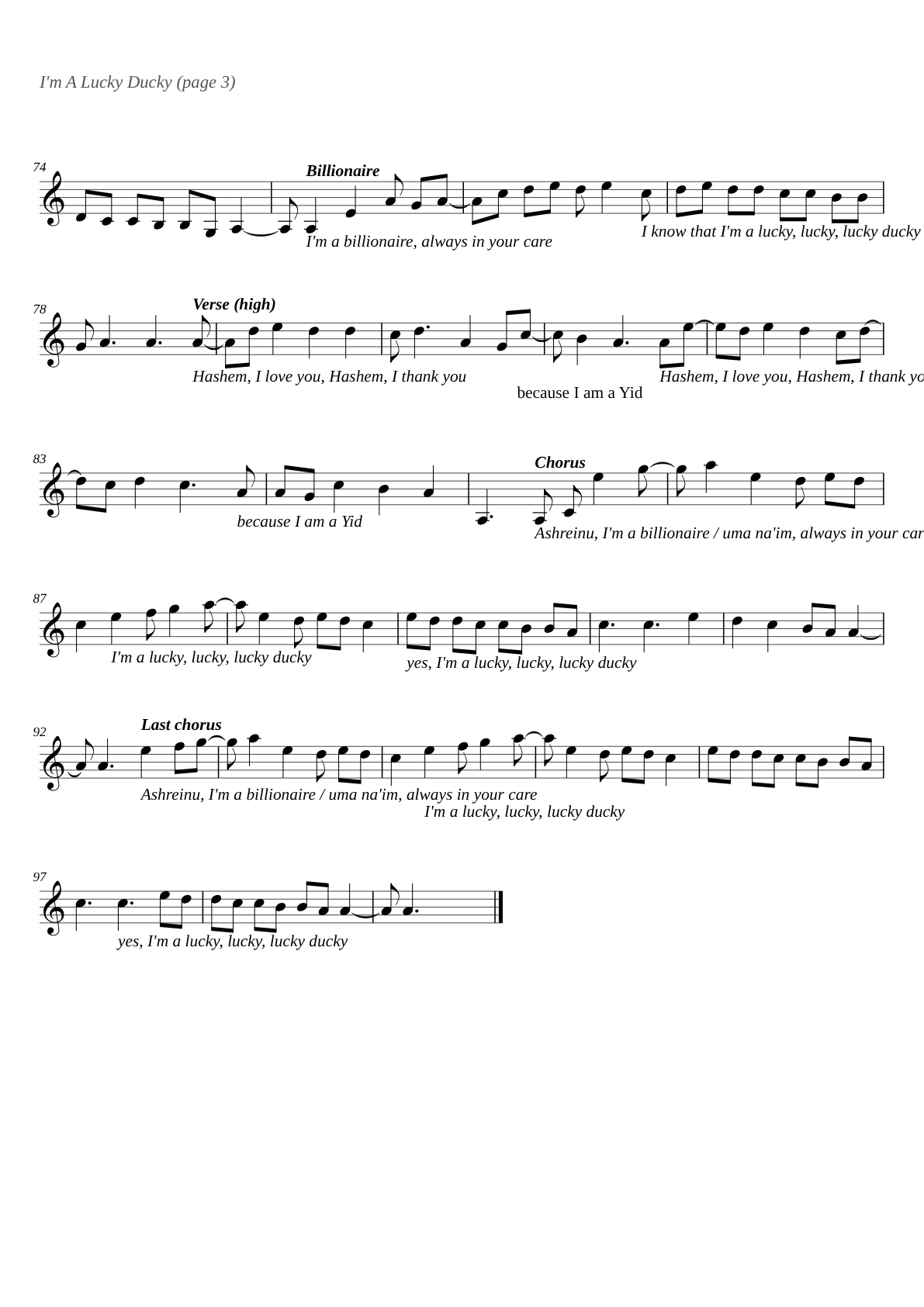 Im A Lucky Ducky sheet music page 3