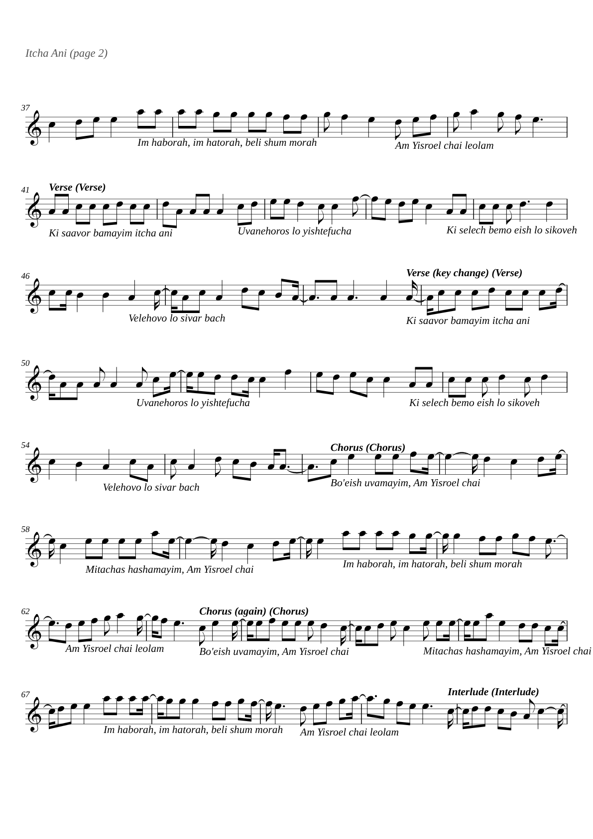 Itcha Ani sheet music page 2