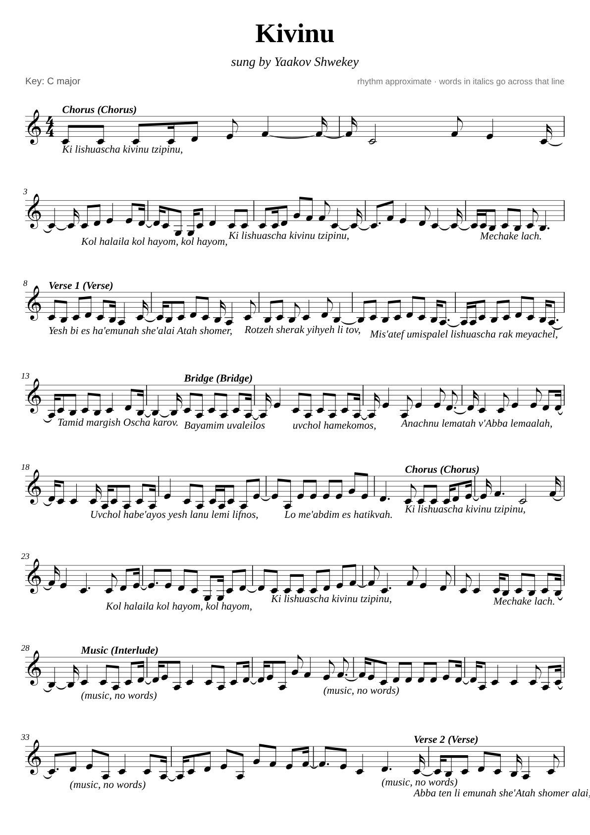 Kivinu sheet music page 1