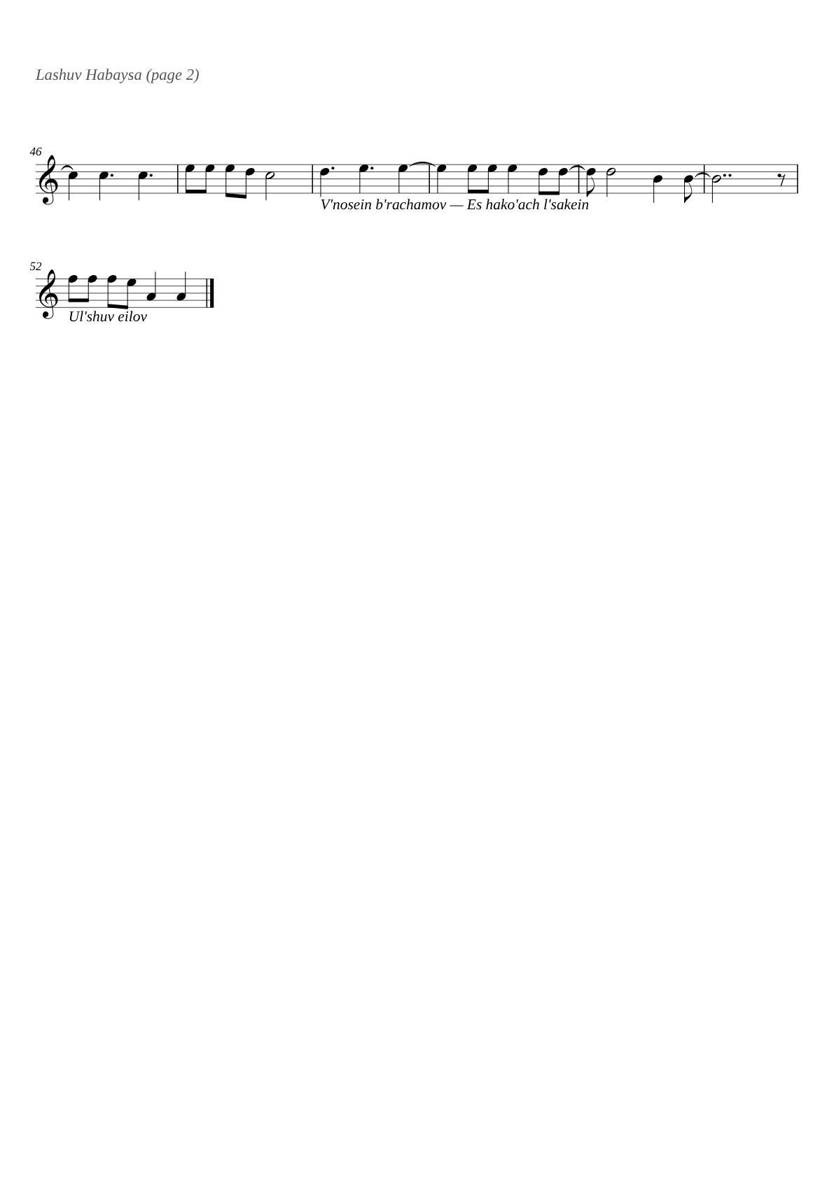 Lashuv Habayta sheet music page 2