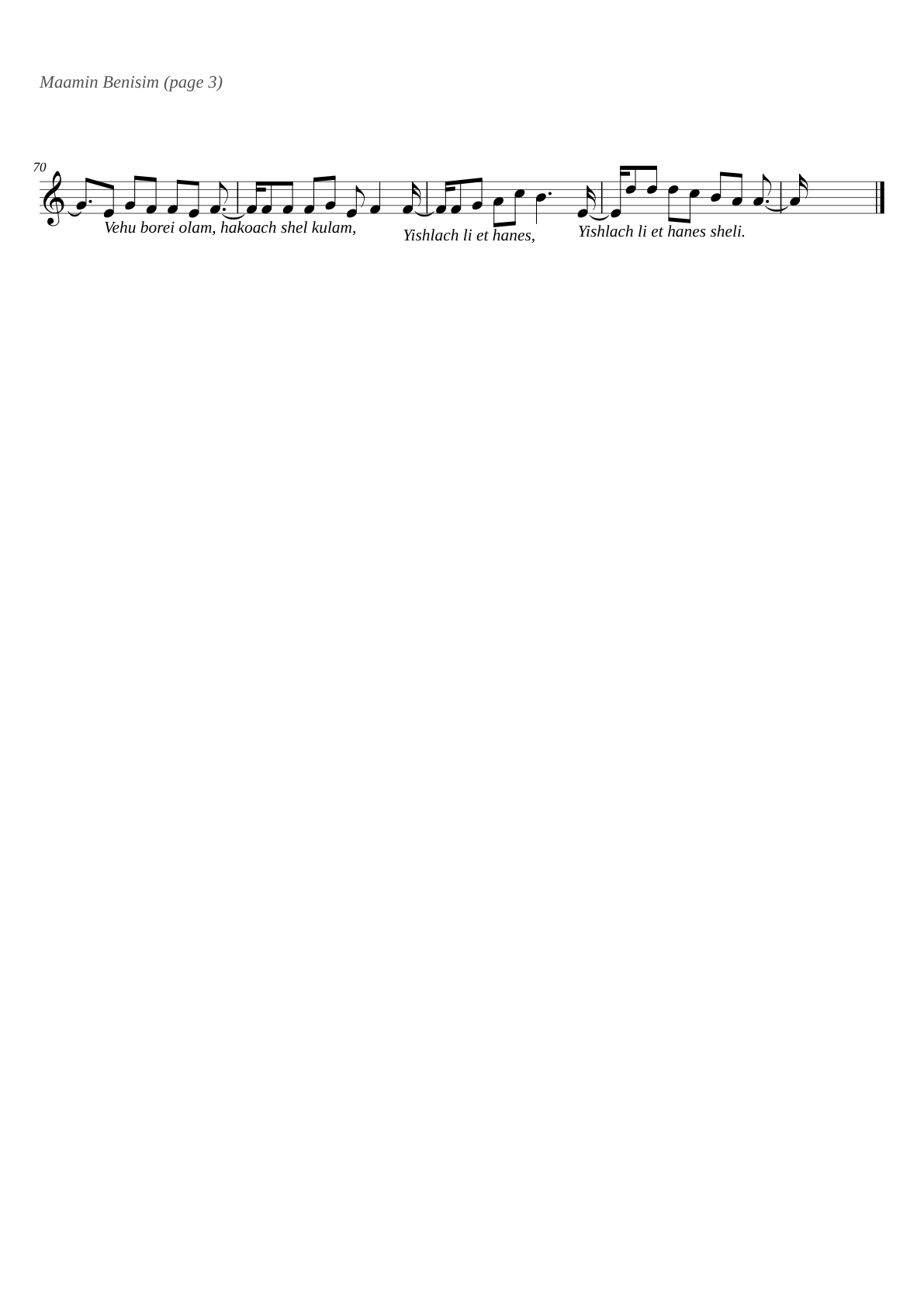 Maamin Benisim sheet music page 3