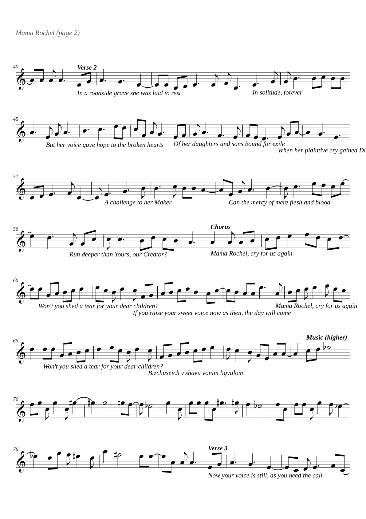 Mama Rochel sheet music page 2