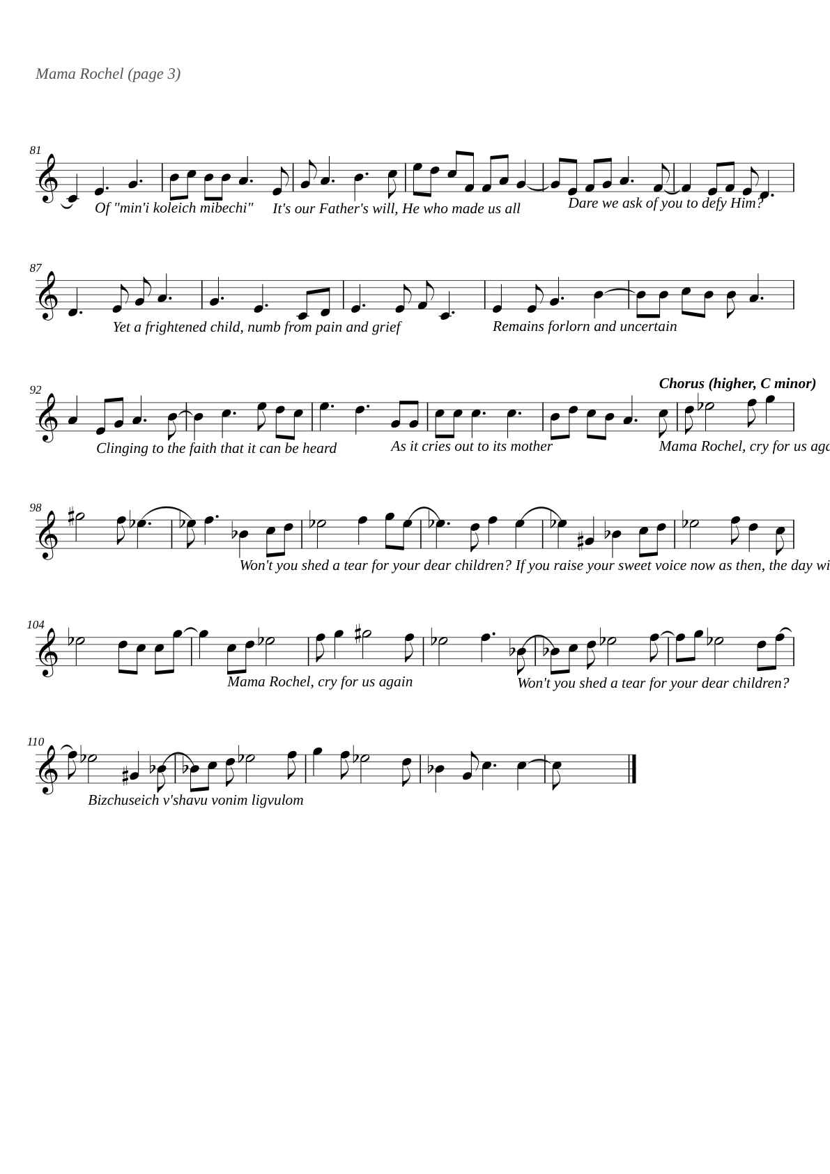 Mama Rochel sheet music page 3