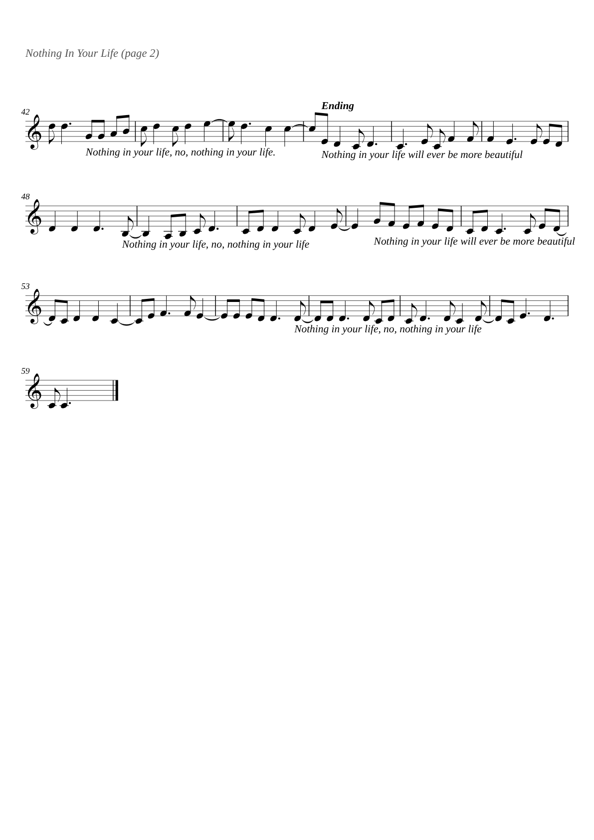 Nothing In Your Life sheet music page 2