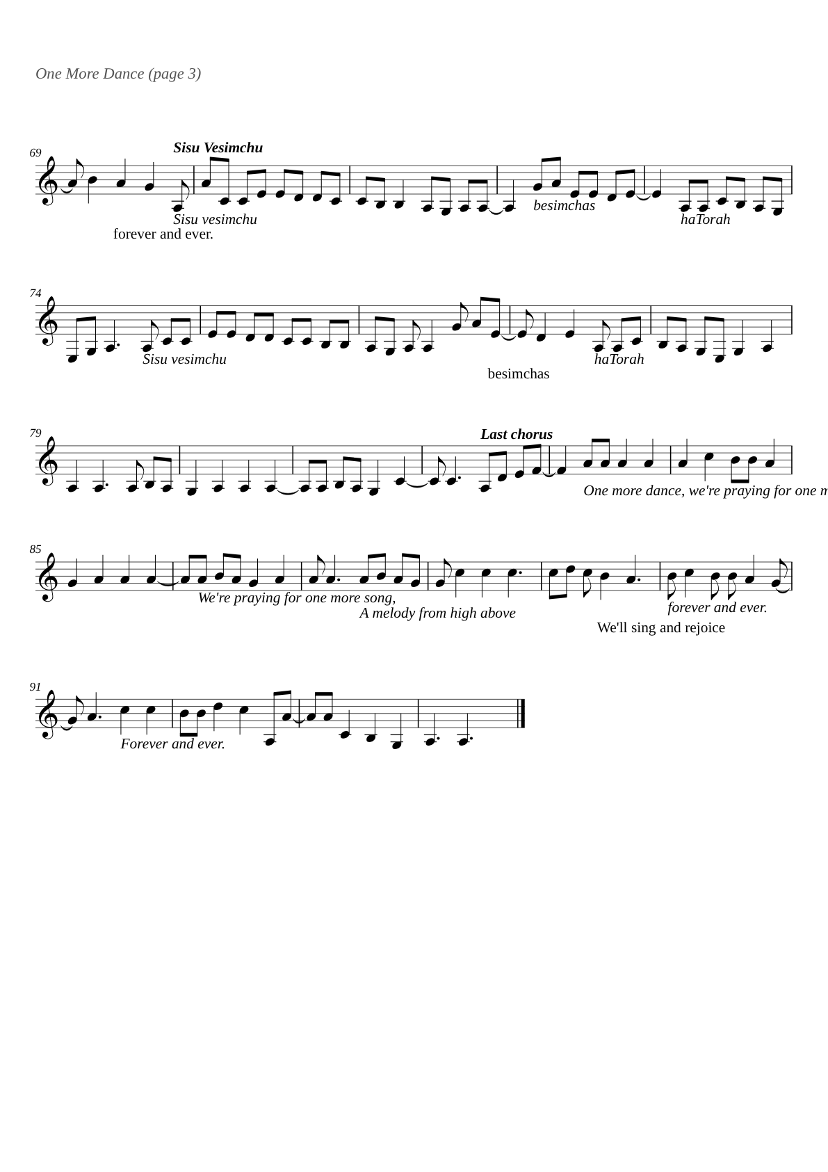 One More Dance sheet music page 3