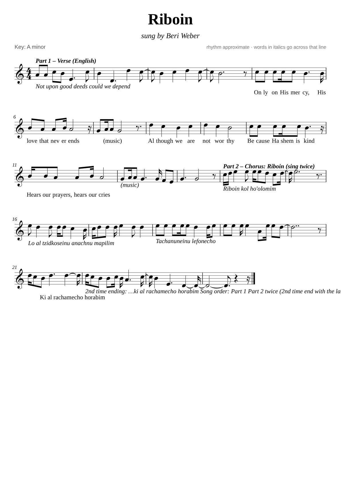 Riboin sheet music page 1