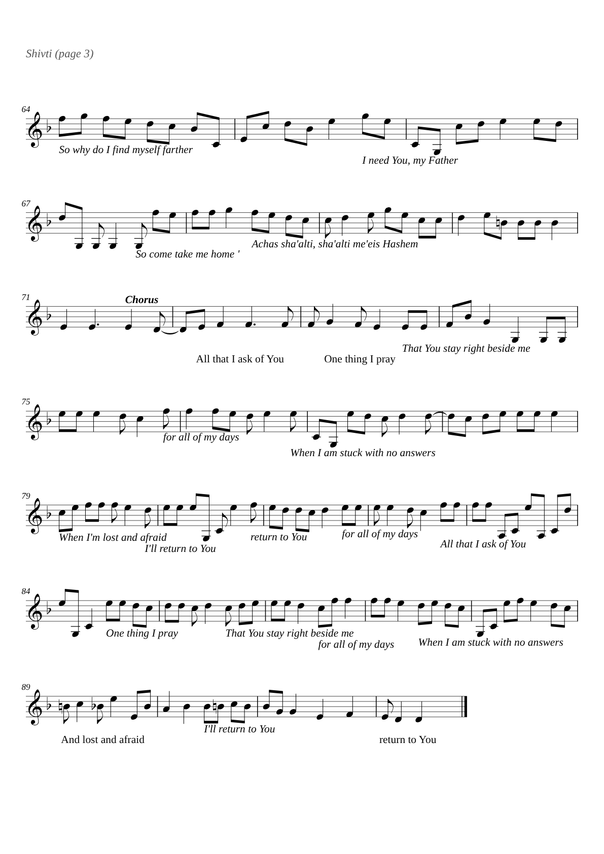 Shivti sheet music page 3
