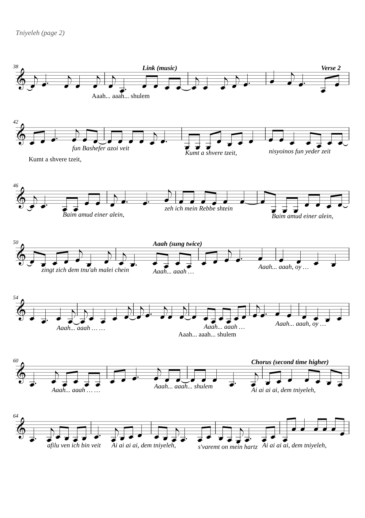 Tniyeleh sheet music page 2