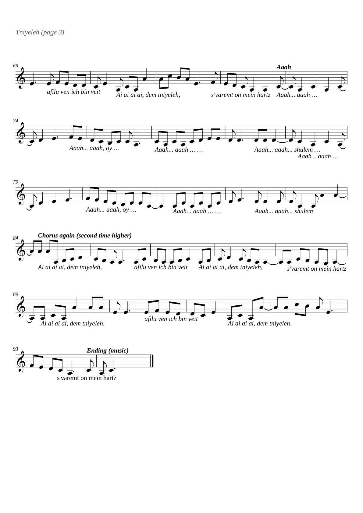 Tniyeleh sheet music page 3