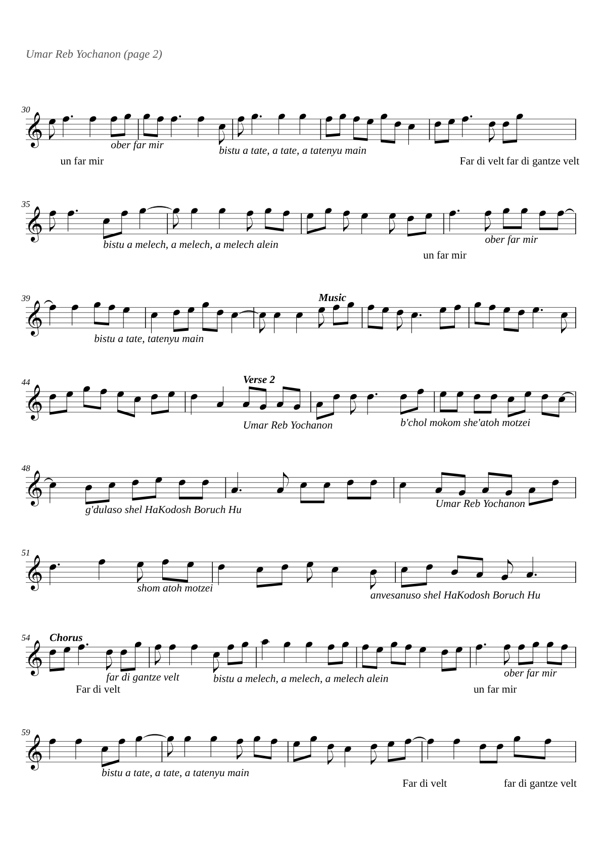 Umar Reb Yochanon sheet music page 2