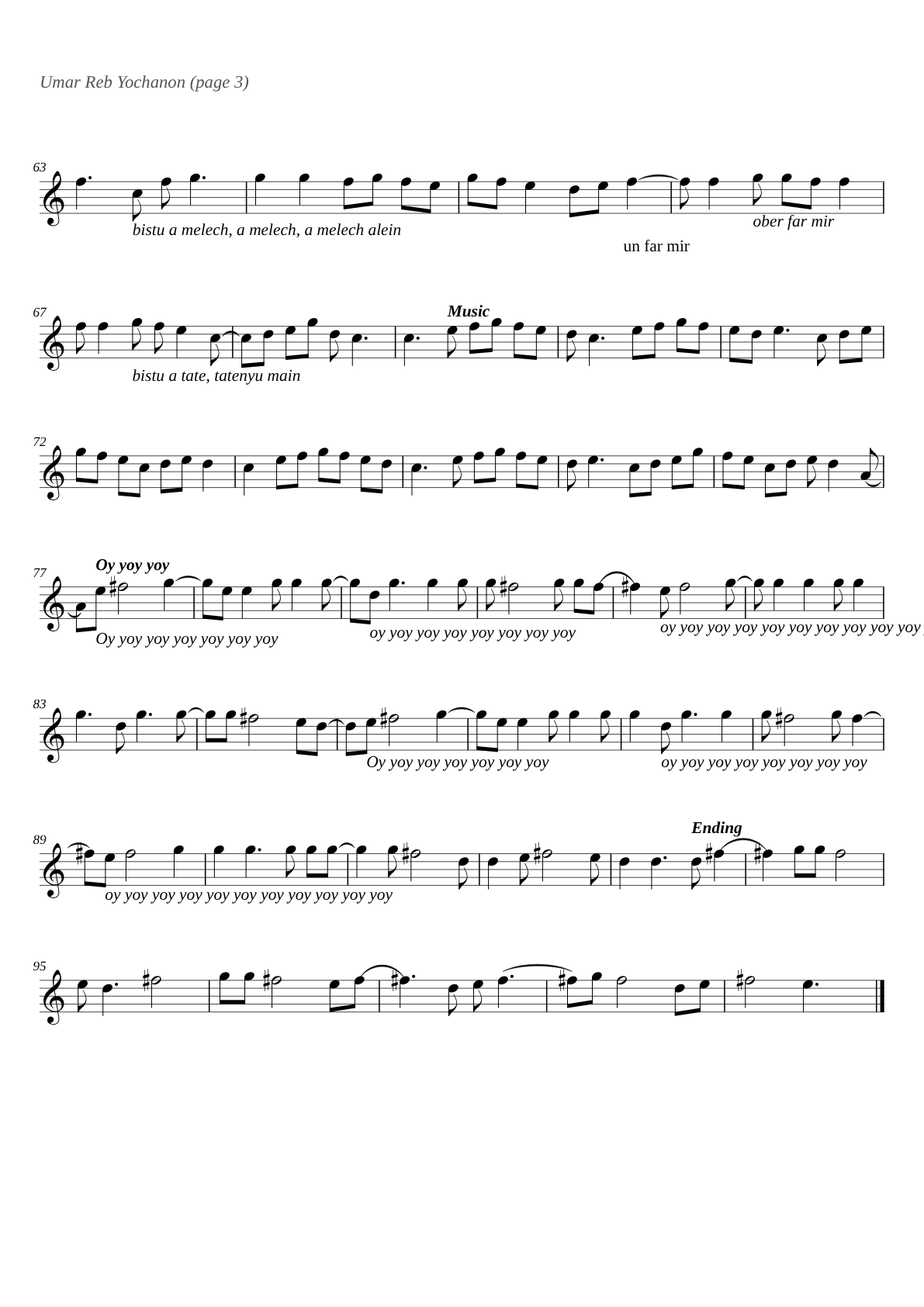 Umar Reb Yochanon sheet music page 3