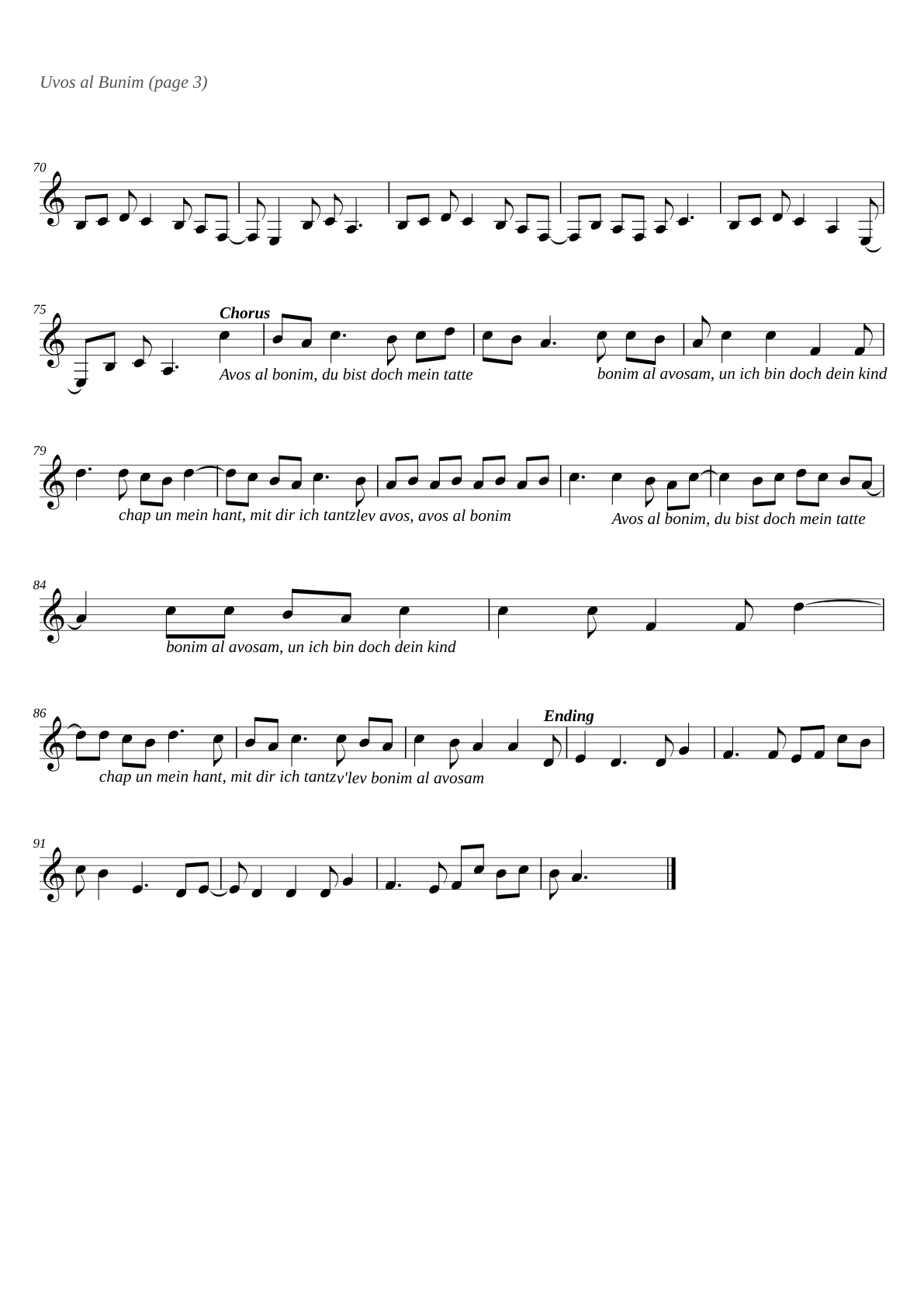 Uvos al Bunim sheet music page 3