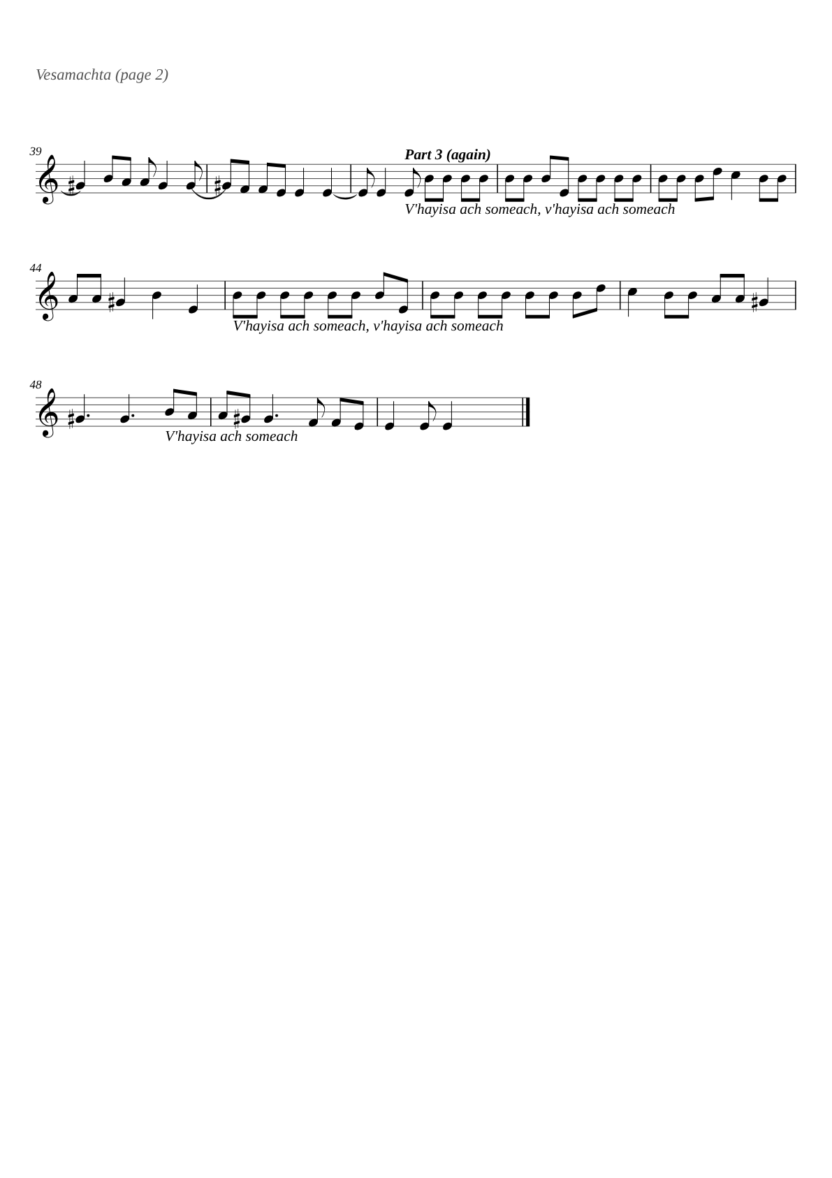 Vesamachta sheet music page 2