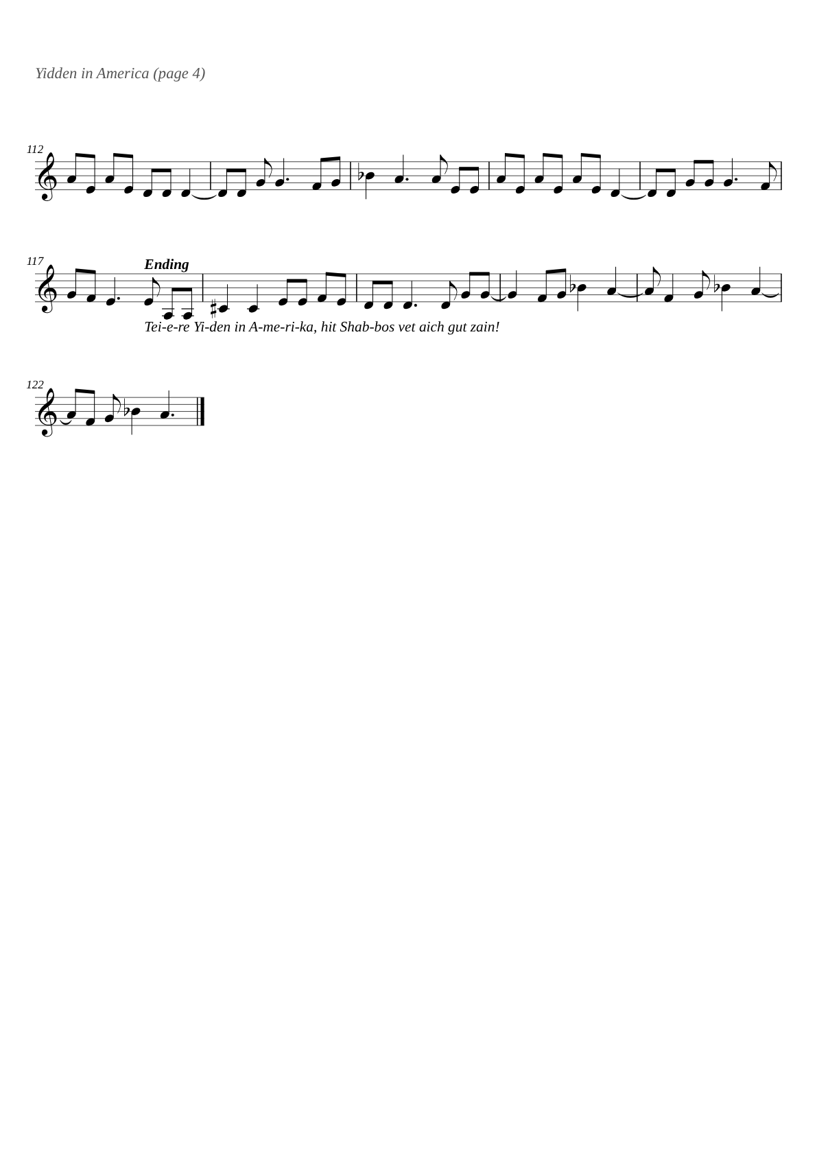 Yidden in America sheet music page 4